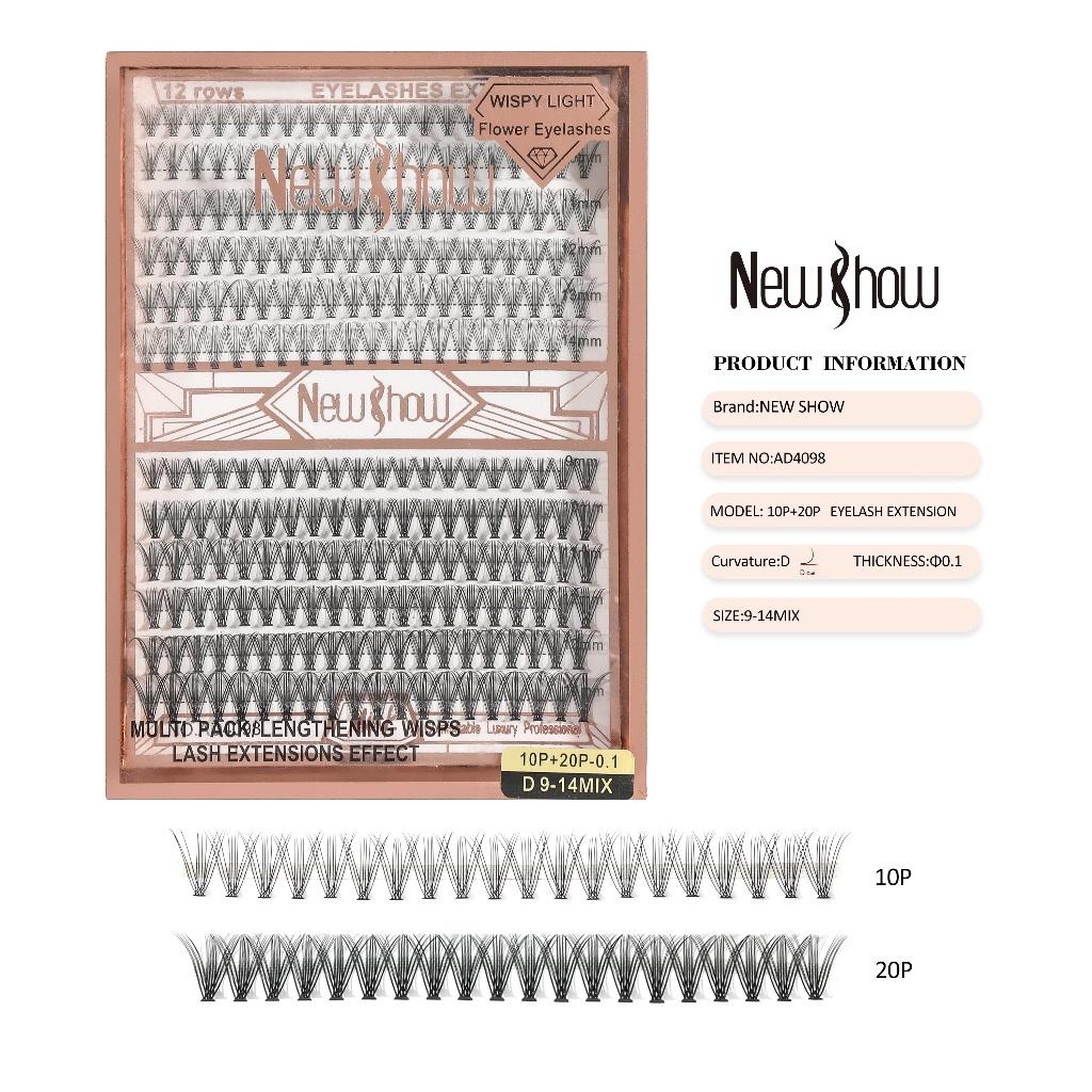 New Show Cartela De Cilios Tufo Tufinho Tipo Combinado 0.07d 9-14mix