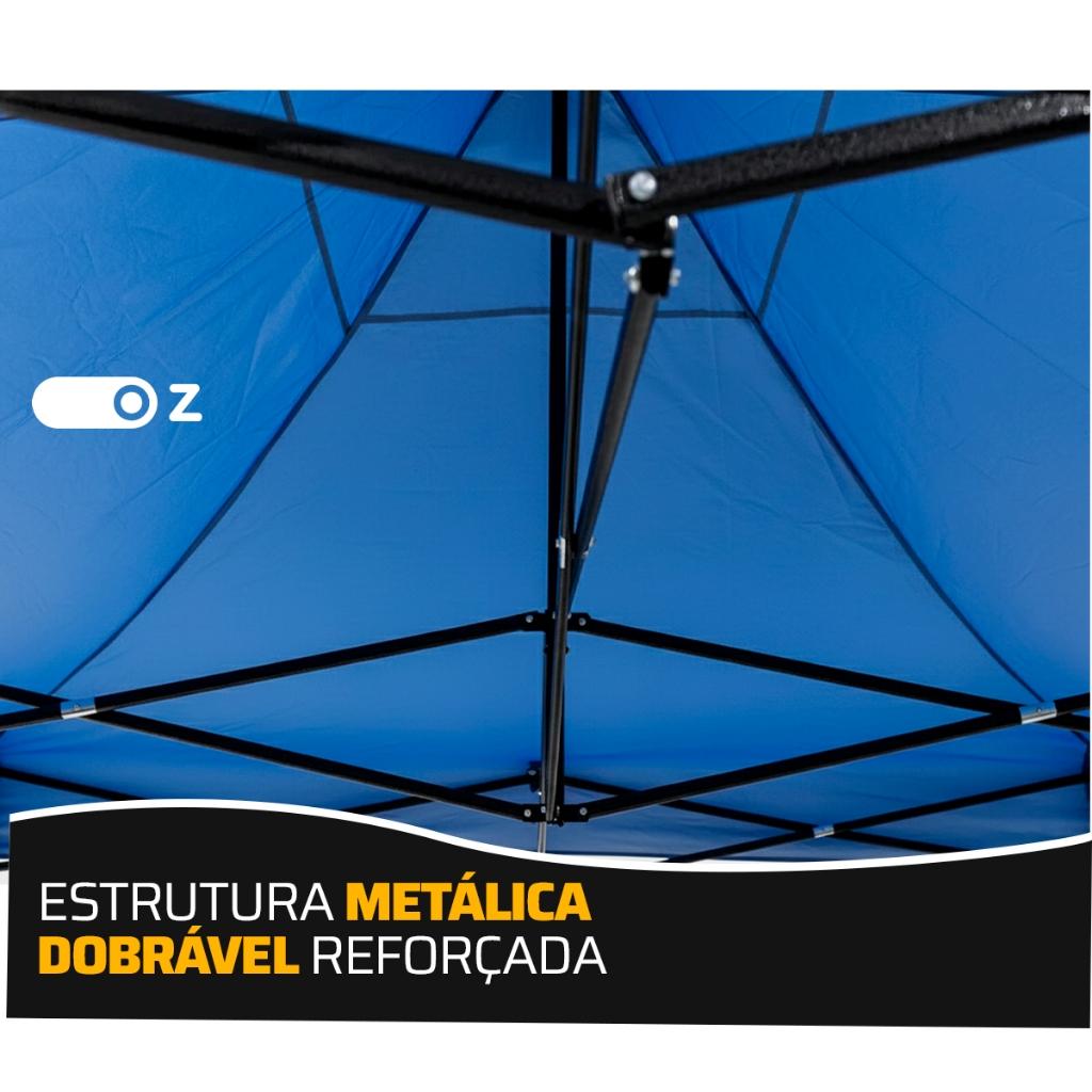 Tenda Gazebo Sanfonado Articulada Dobrável 2 Por 2 Metros Td1200 Oz Cor Azul
