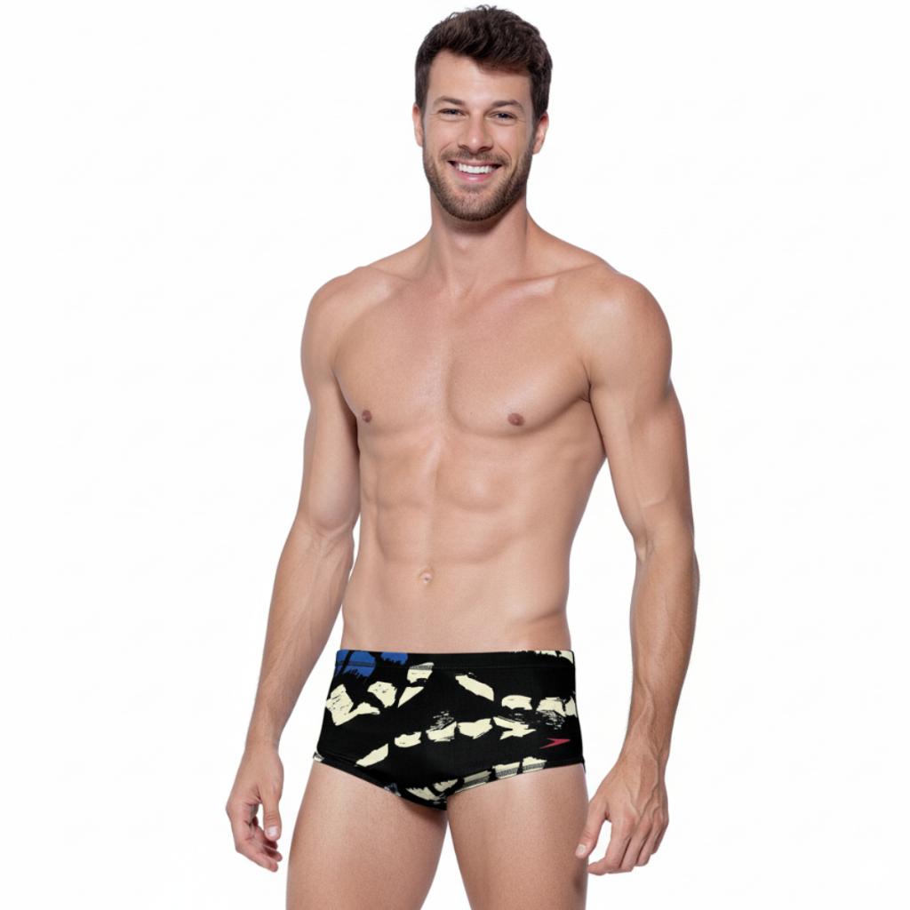 Sunga Masculina Tradicional Papillions Speedo Adulto - Azul Bic Preto