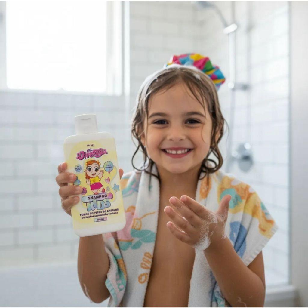 Shampoo Infantil Skazi Kids Mc Divertida 250ml Babosa Todos Os Tipos De Cabelo Vegano