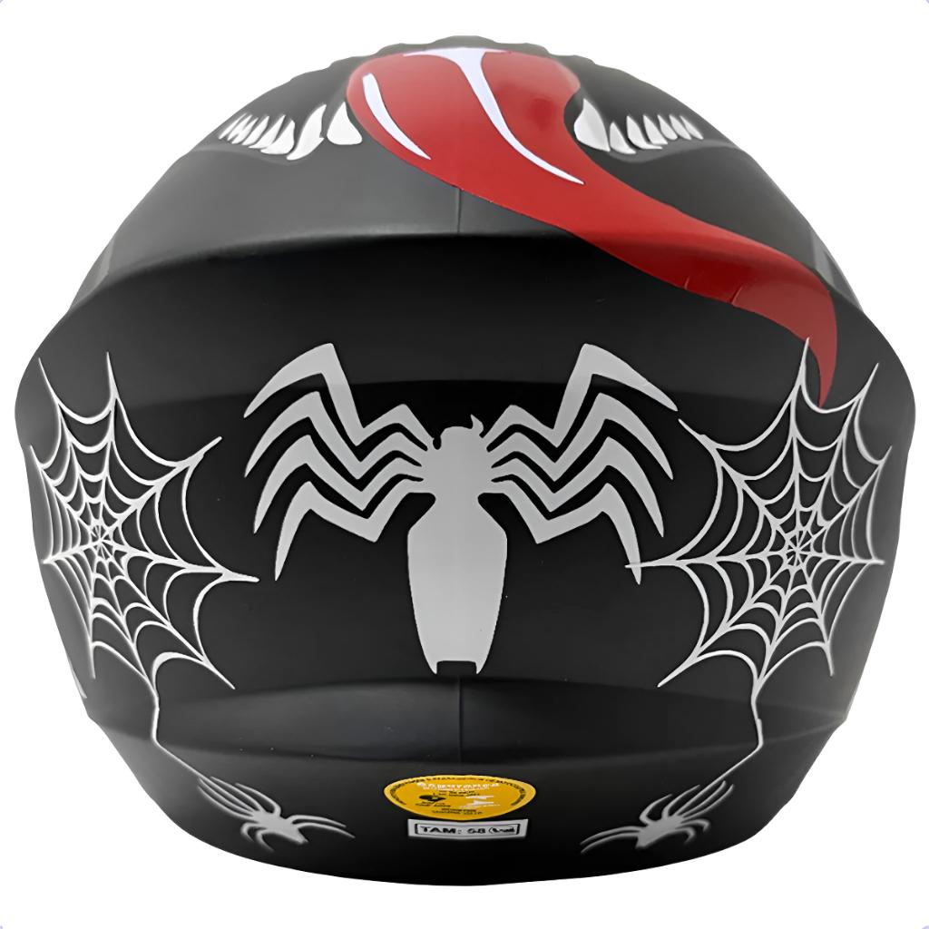 Capacete New Liberty Three Personalizado Venom Viseira Fume