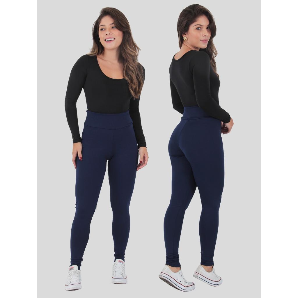 Legging Térmica Peluciada Casual Cintura Alta Felpada Sem Transparência