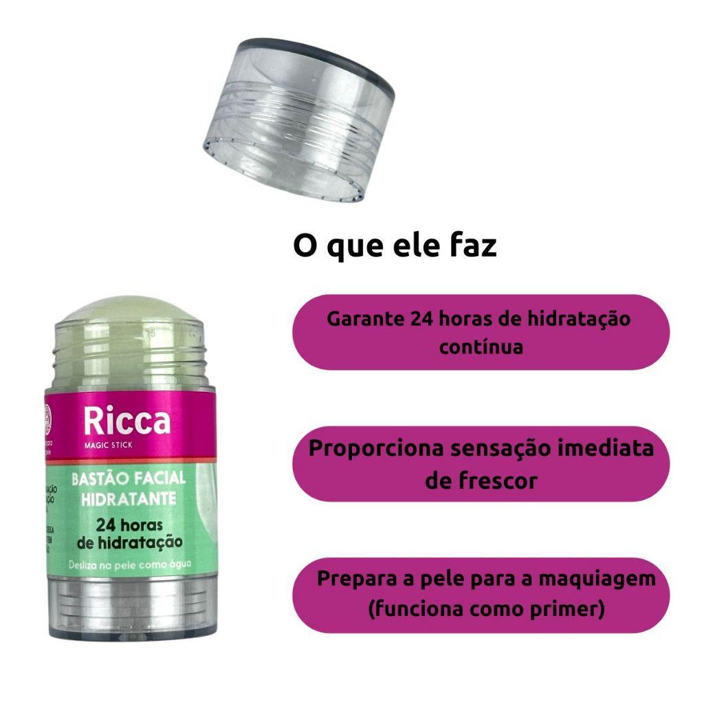 Bastão Facial Hidratante Ricca 24h Aloe Vera 30g