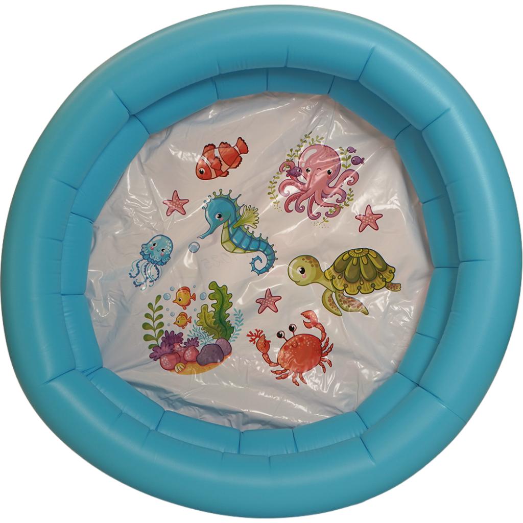 Mini Piscina Banheira Infantil 62cm 40 Litros Fundo Do Mar Azul - Fundo Inflável E Resistente Pvc - Inmetro - Queen Shop