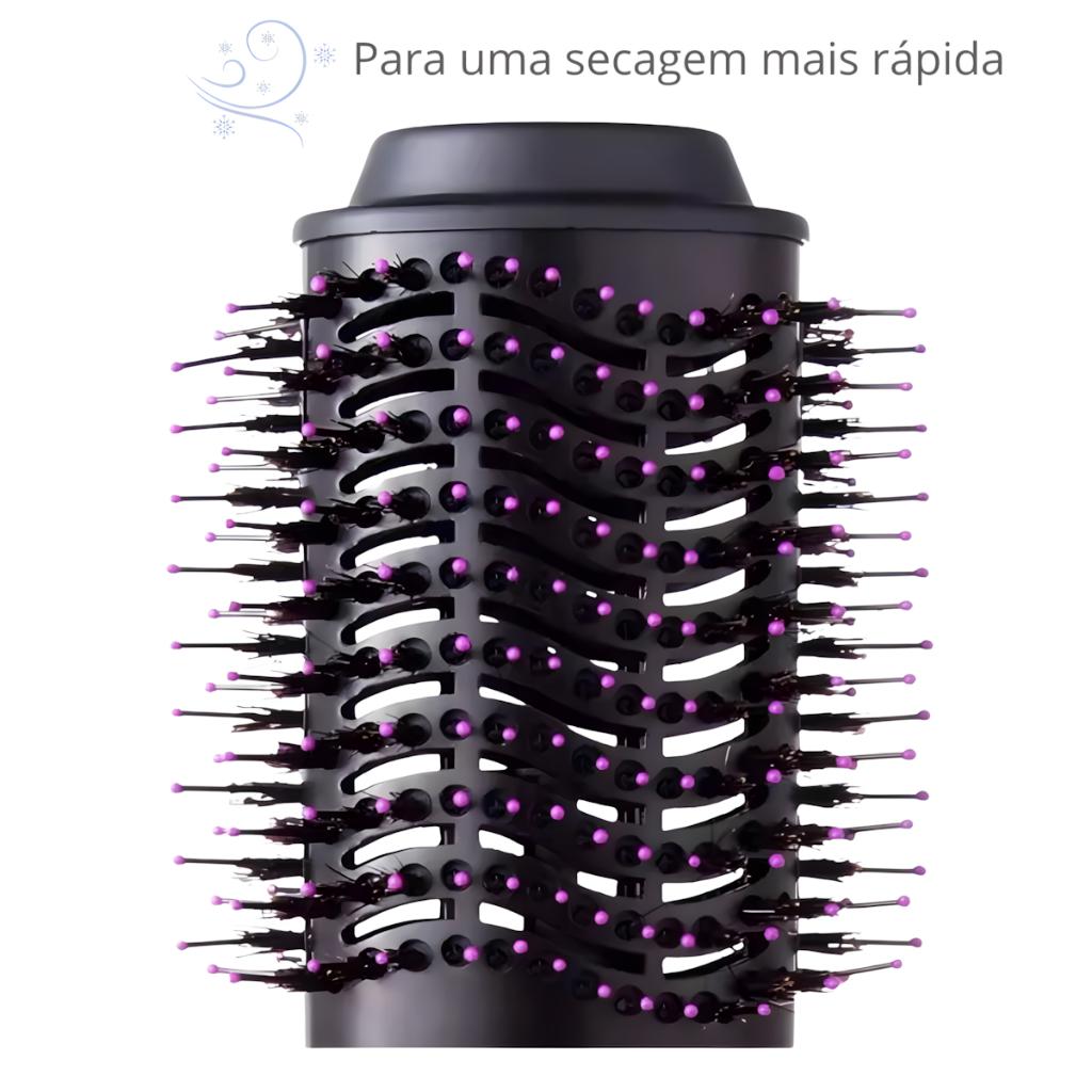 Escova Secadora Alisador Cabelo Elétrica Giratória 360 Quente Com 3 Em 1 Hair Styler 110V