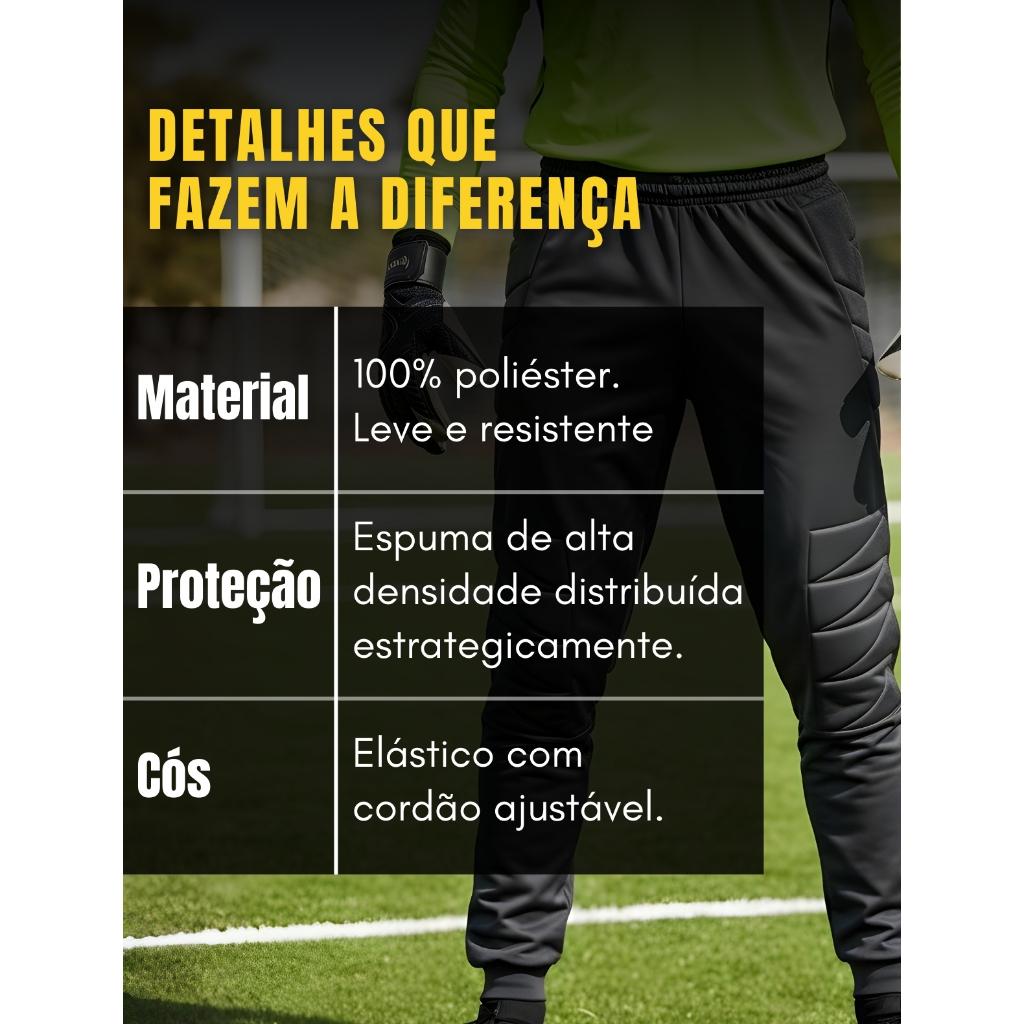 Calça De Goleiro Futebol Adulto Infantil Masculino Feminino Campo Futsal Society Acolchoada Proteção