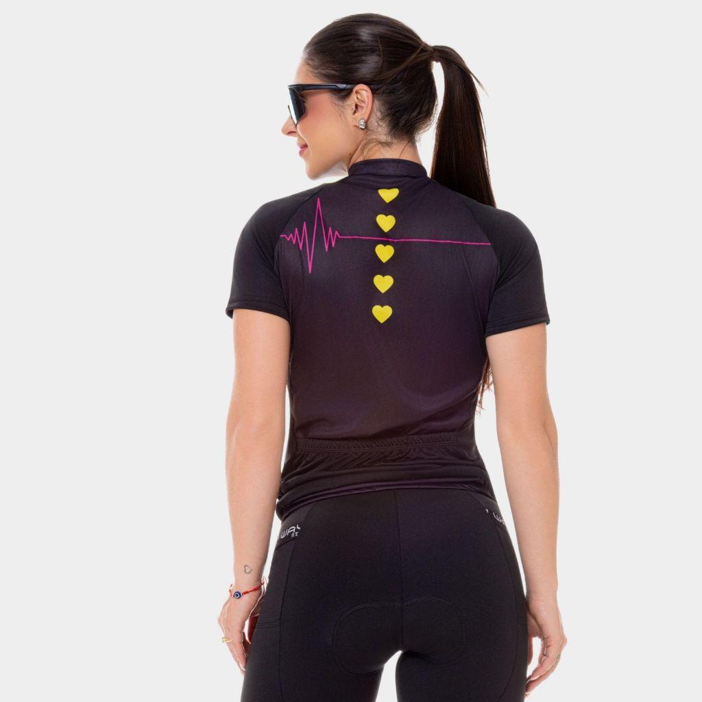 Camisa De Ciclismo Blusa Feminina Camiseta Batimentos Roupa Ciclistas Coração Manga Curta Way