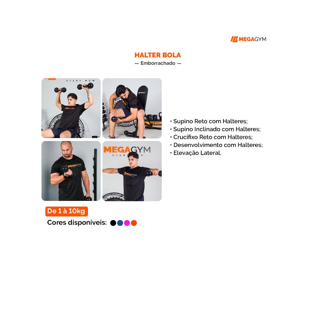 Halter Emborrachado 2kg Fortalecimento Muscular Treino Em Casa Pesinho Fisioterapia