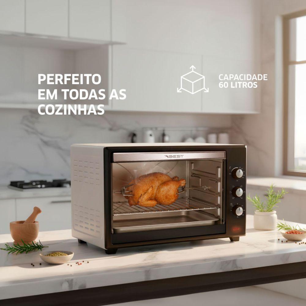 Forno Eletrico Best 60 Litros PLUS Preto/branco 127V 1800w