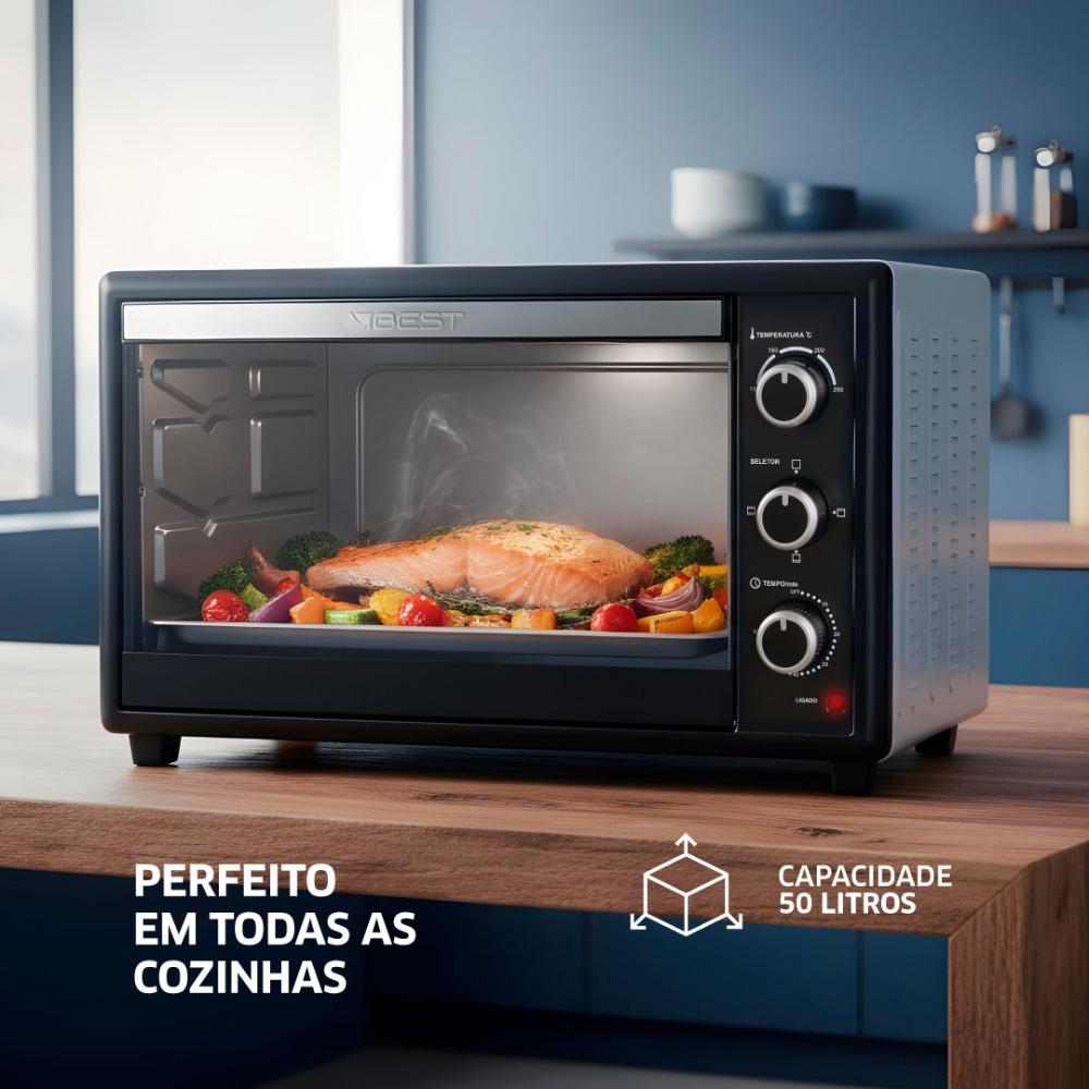 Forno Eletrico Best 50 Litros Básico Preto/branco 127V 1800w