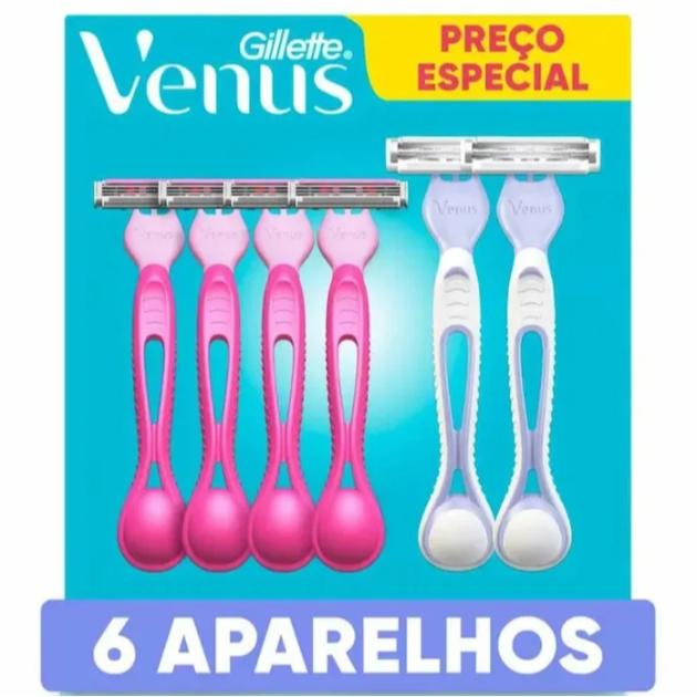 Kit Aparelho Depilatório Gillette Venus Sensitive 4 Unidades + Íntima 2 Unidades