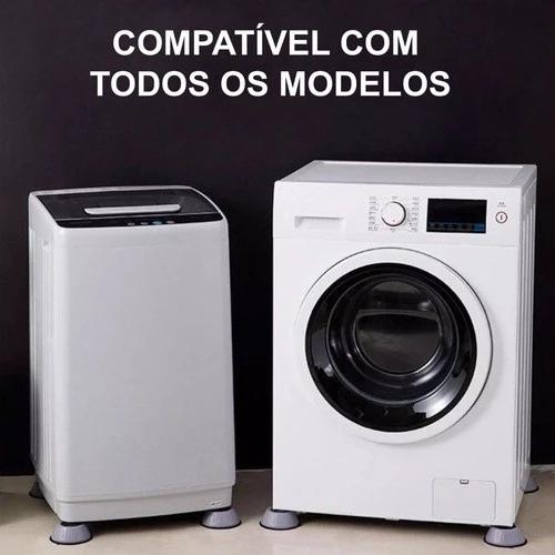Pé Nivelador Lava E Seca Secadora Anti Vibração Base Lavadora 4 Peças Almofada Amortecedor Borracha