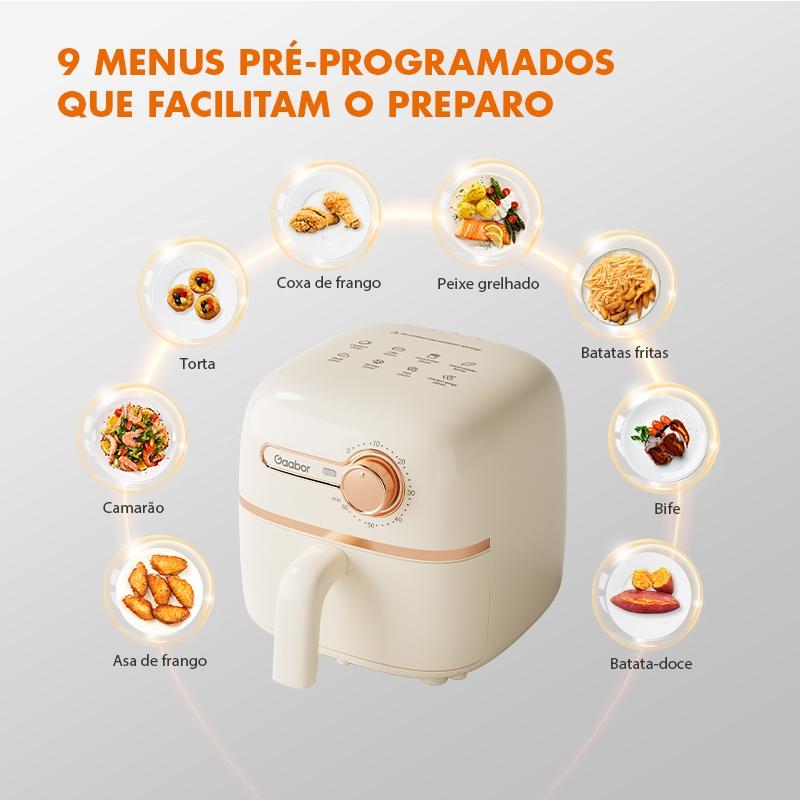 Fritadeira Sem Oleo Portatil Gaabor Kit Cozinha 3 Em 1 Air Fryer Sanduicheira Liquidificador Para Casa Viagem Presente