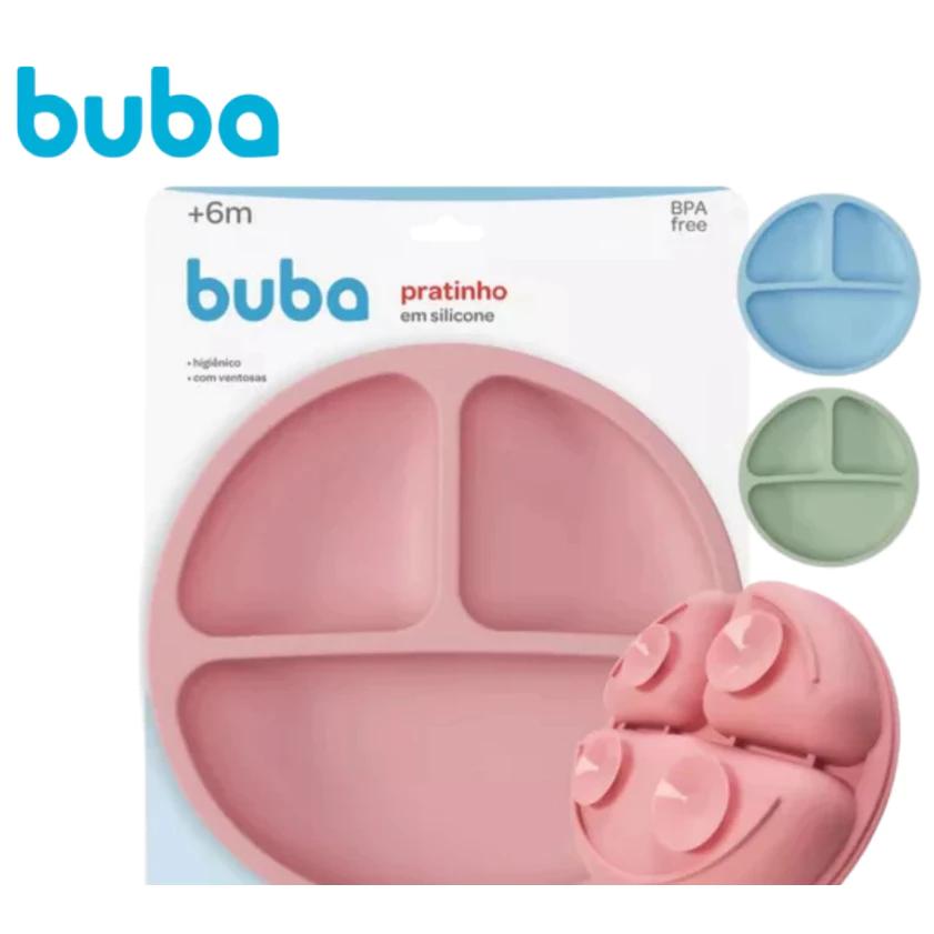 Pratinho Infantil Silicone Antiderrapante Macio Com Ventosa E Divisórias Alimentar