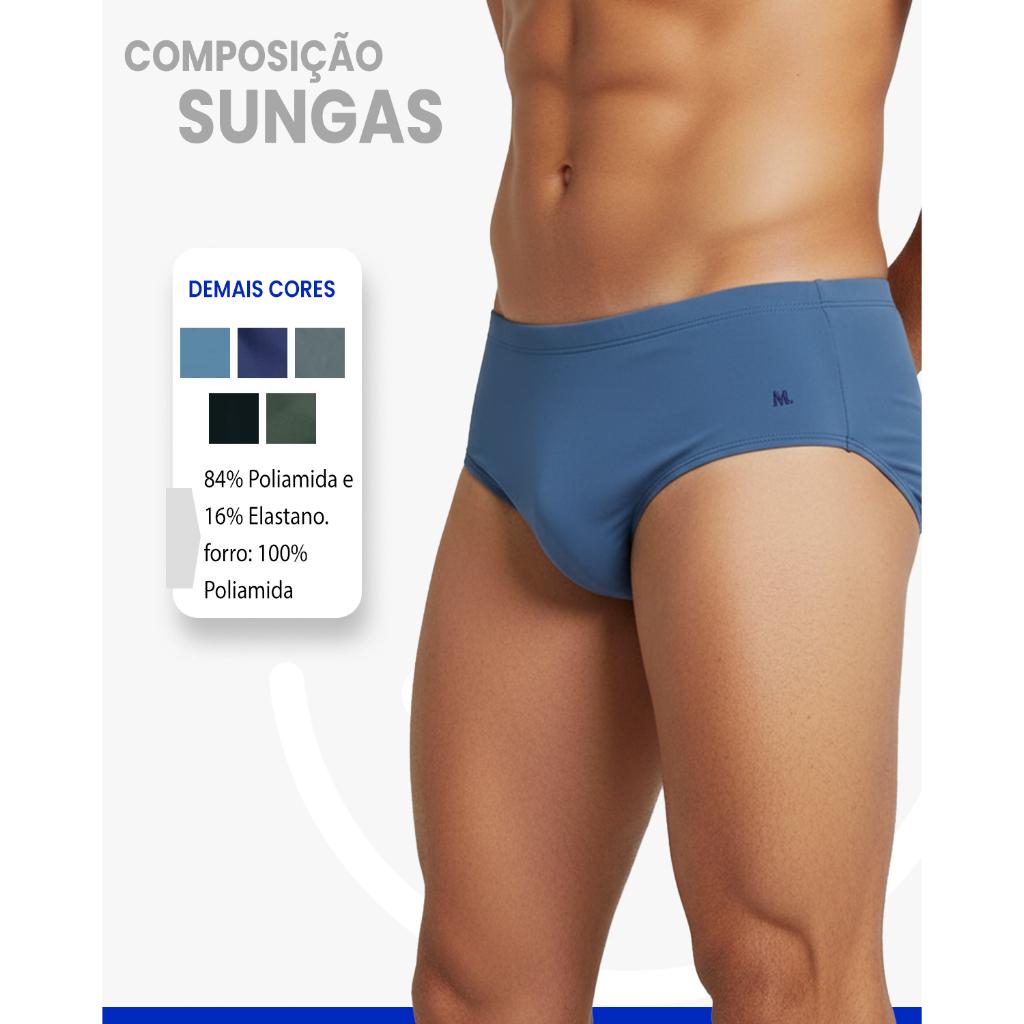 Sunga Sungão Lisa Moda Praia Adulto Varias Cores PLUS Mash