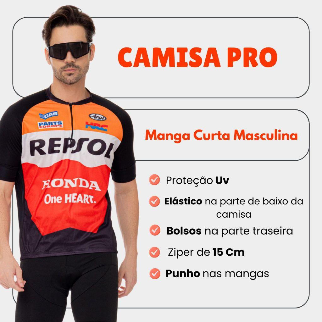 Conjunto Ciclista Bermuda + Camisa Masculino - Camisa De Bike E Bermuda Ciclismo Forro Espuma Mtb