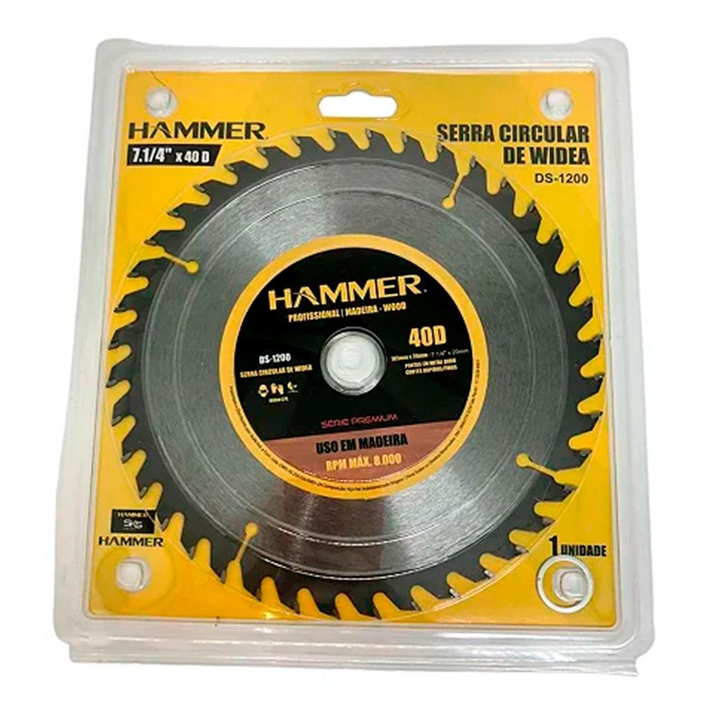 Disco De Serra Para Madeira E Derivados Com 40 Dentes 7.1/4 Hammer