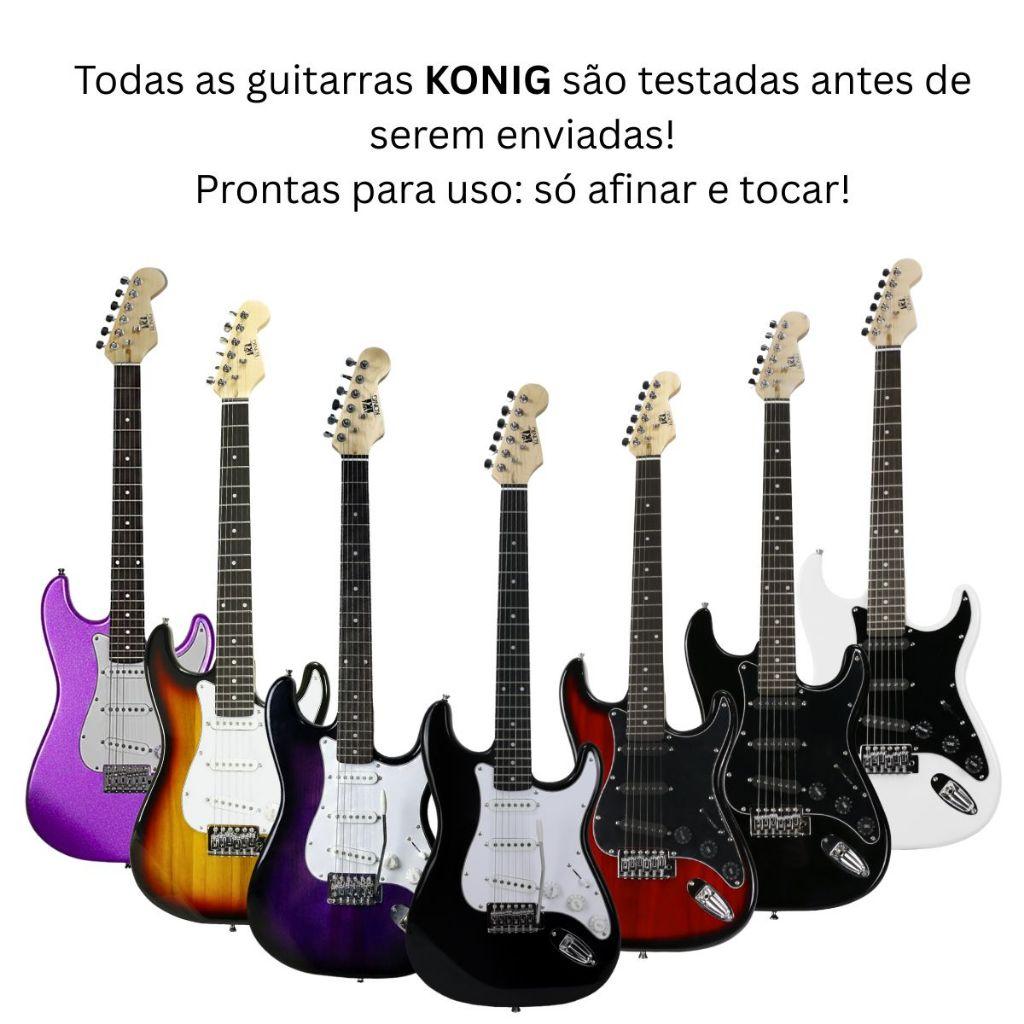 Guitarra Elétrica Stratocaster Konig 6 Cordas P10 Para O Amplificador