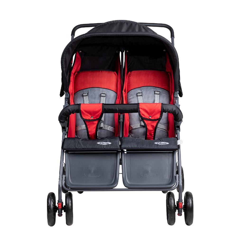 Carrinho De Bebê Gêmeos Para Passeio Reclinável 5 Posições 81cm Até 15kg Fácil De Guardar - Hércules
