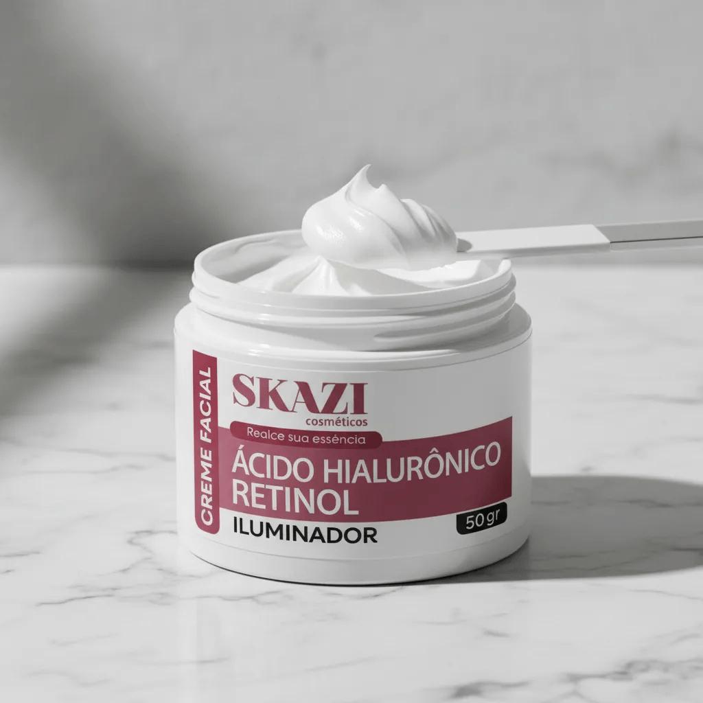 Creme Facial Iluminador Skazi 50g Hidratação + Glow Natural Uso Diário