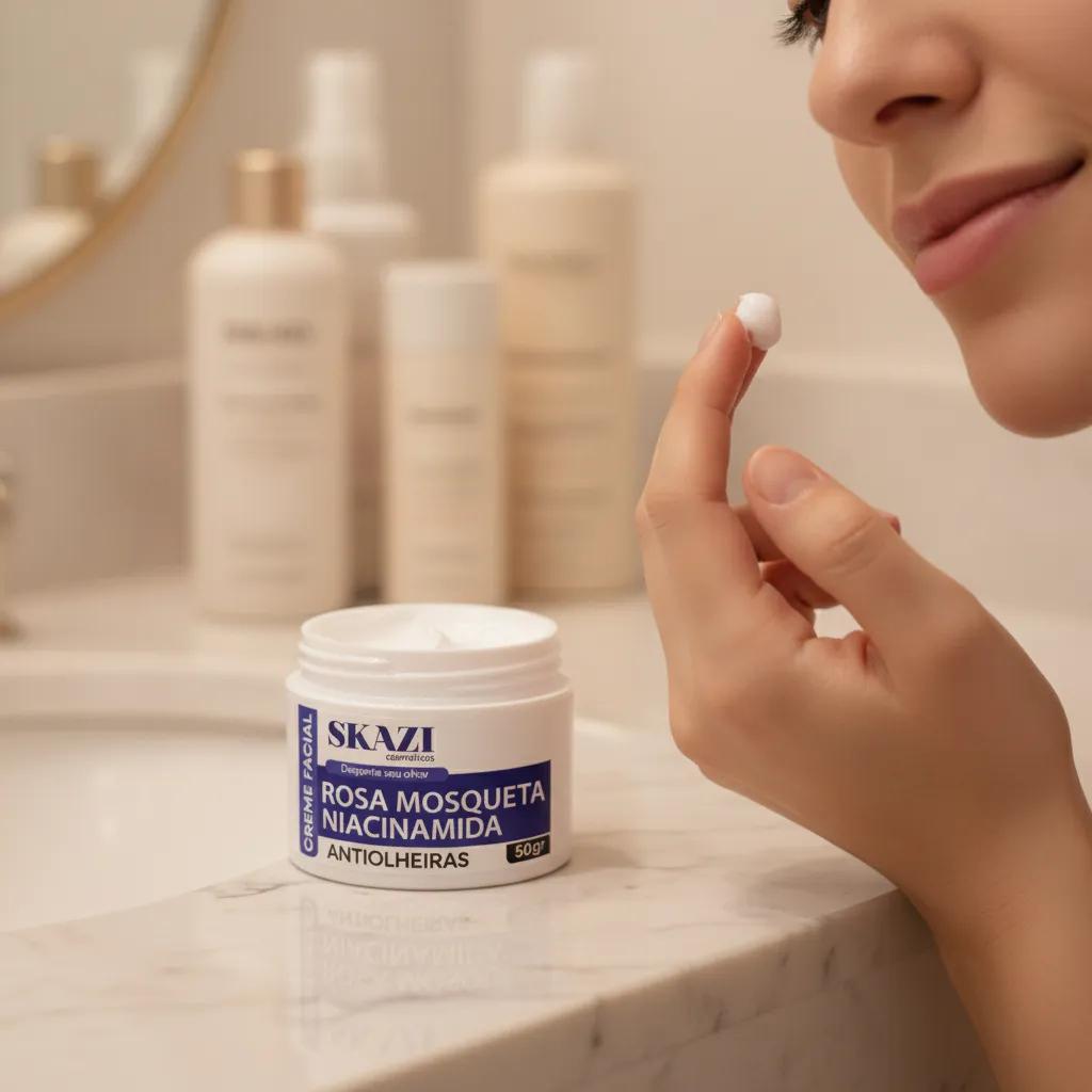 Creme Facial Antiolheiras Skazi 50g Área Dos Olhos Hidratação E Aparência Descansada