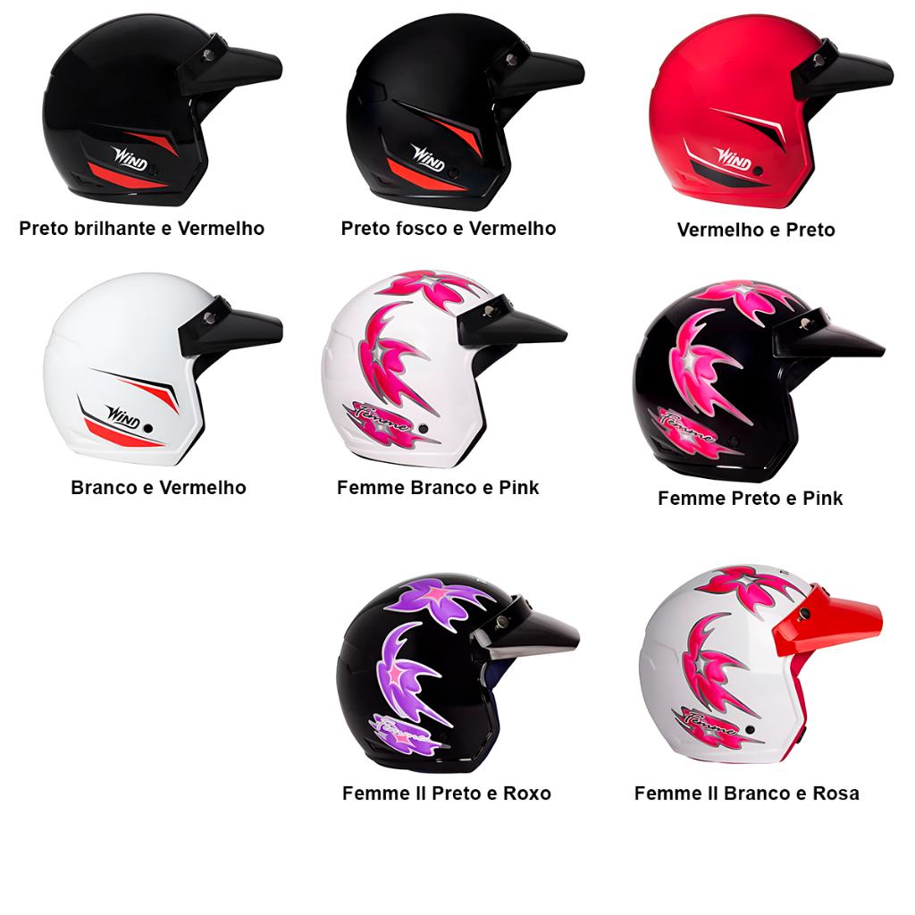 Capacete Aberto Taurus Wind Tecno Com Viseira Várias Cores Urbano Leve E Confortável