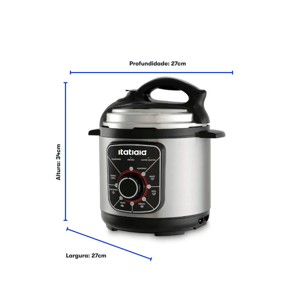 Panela De Pressão Elétrica Itatiaia 3l 700w Inox Pt - 127v