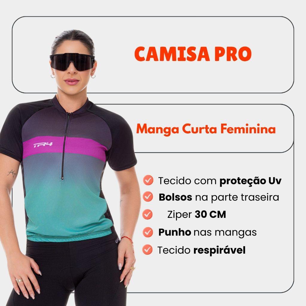 Camisa De Ciclismo Blusa Feminina Roupa Fúcsia Manga Curta Way Feminino Bike Ciclista