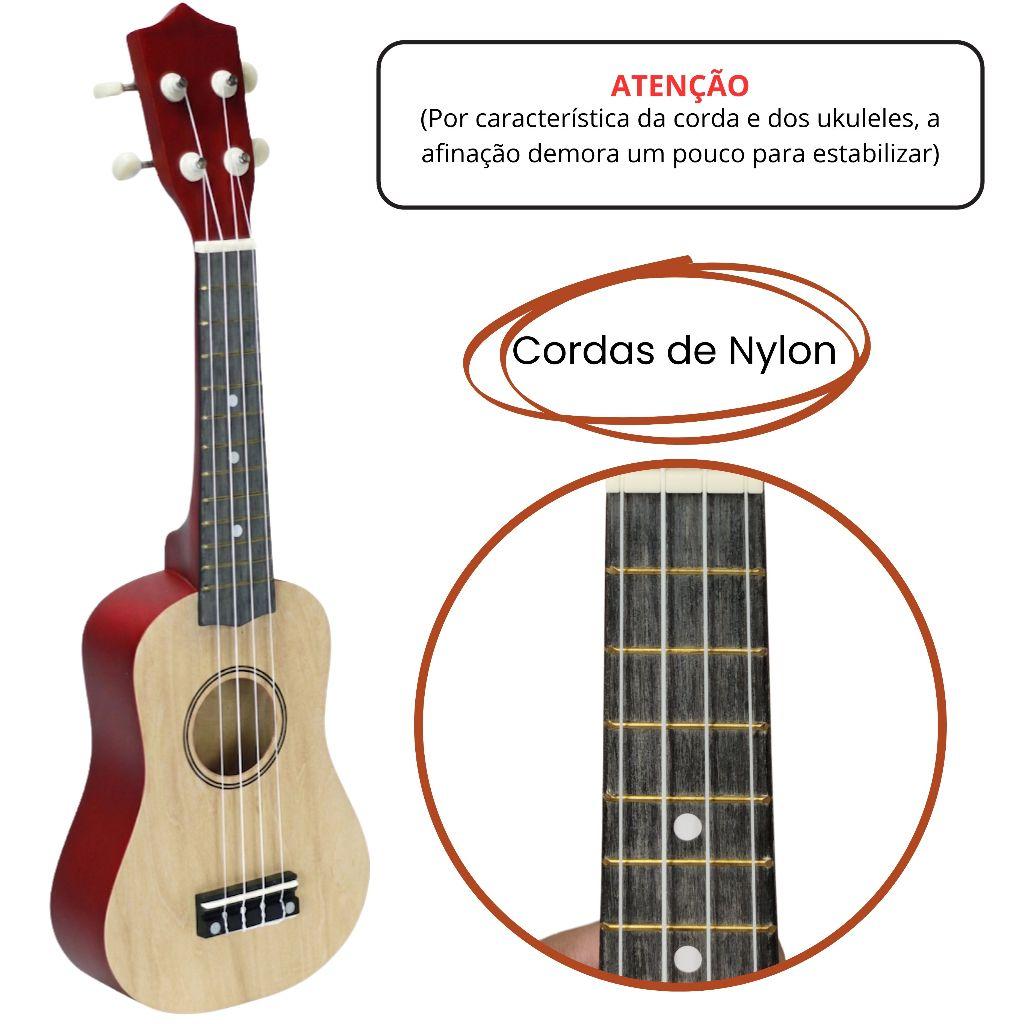 Ukulele Konig Com Capa E Palheta Acustico Profissional Completo