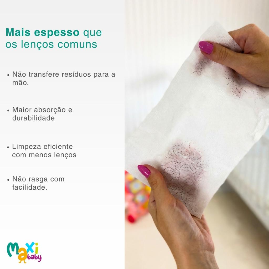 Toalha Lenço Umedecido Hipoalergênico Bebê 50un Maxi Baby