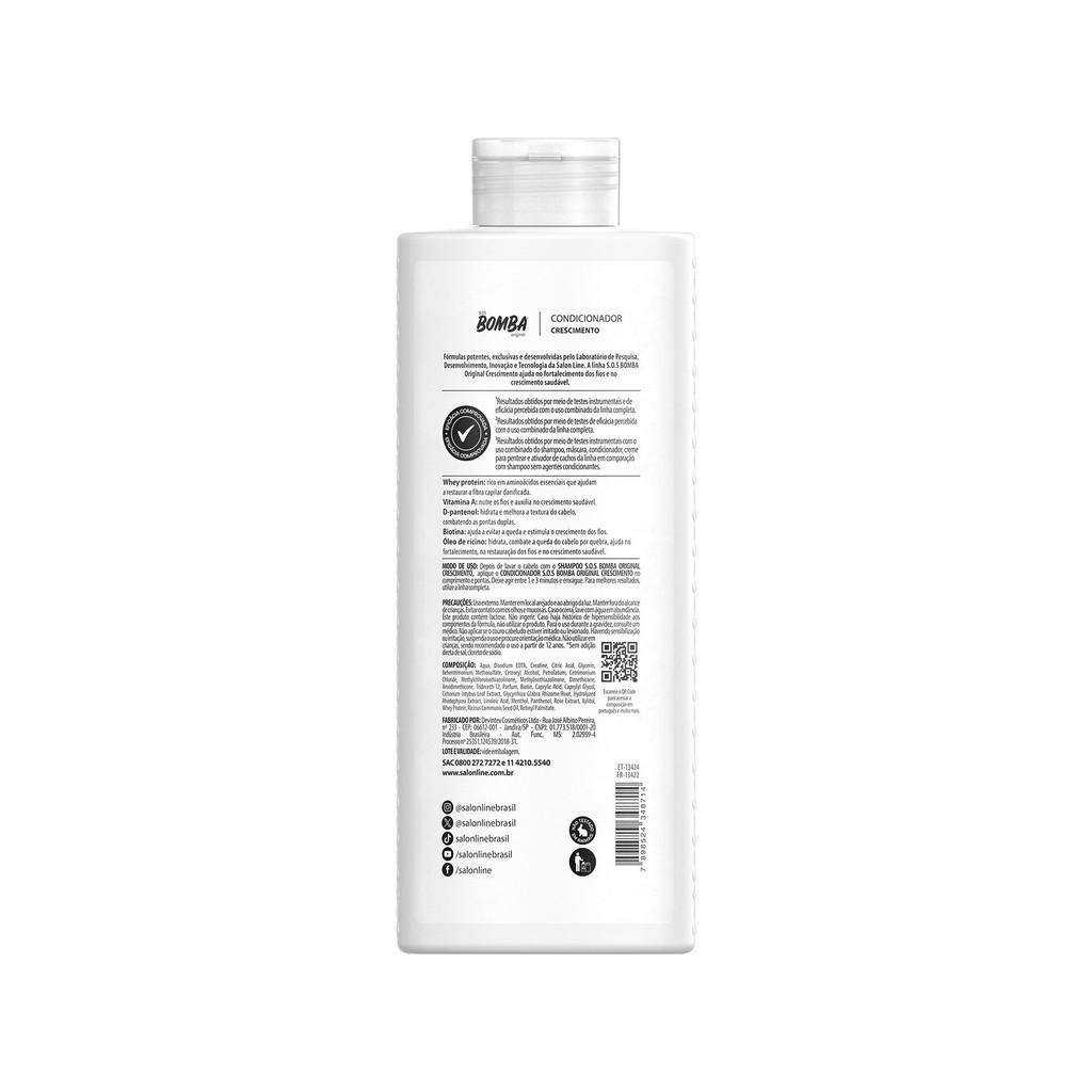 Kit Shampoo E Condicionador Sos Bomba Original 500ml Salon Line
