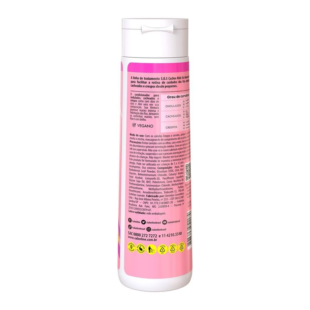Kit Sos Cachos Kids Hidratação Com Gelatina E Creme Multifuncional 5 Em 1