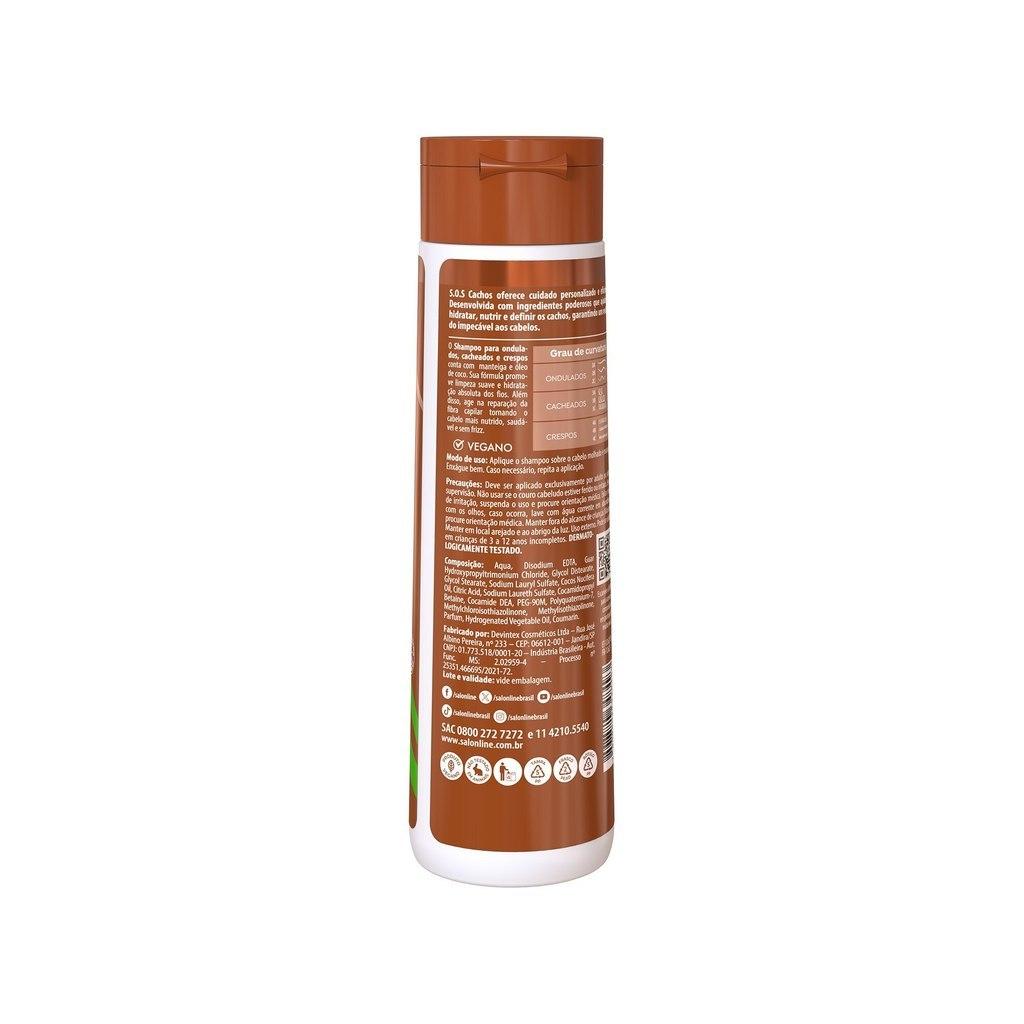 Kit Sos Cachos Coco Shampoo + Condicionador + Creme De Pentear + Máscara Salon Line