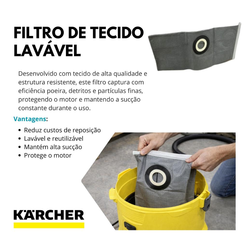 Filtro Tecido Lavável Aspirador Wdl 1 E 1 S 93722020 Karcher