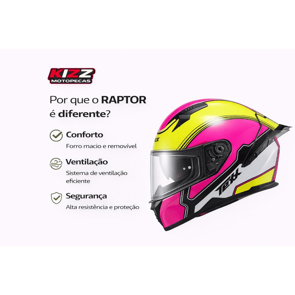 Capacete Fechado Texx Raptor Viseira Anti-risco Forro Removível Compatível Com Intercomunicador
