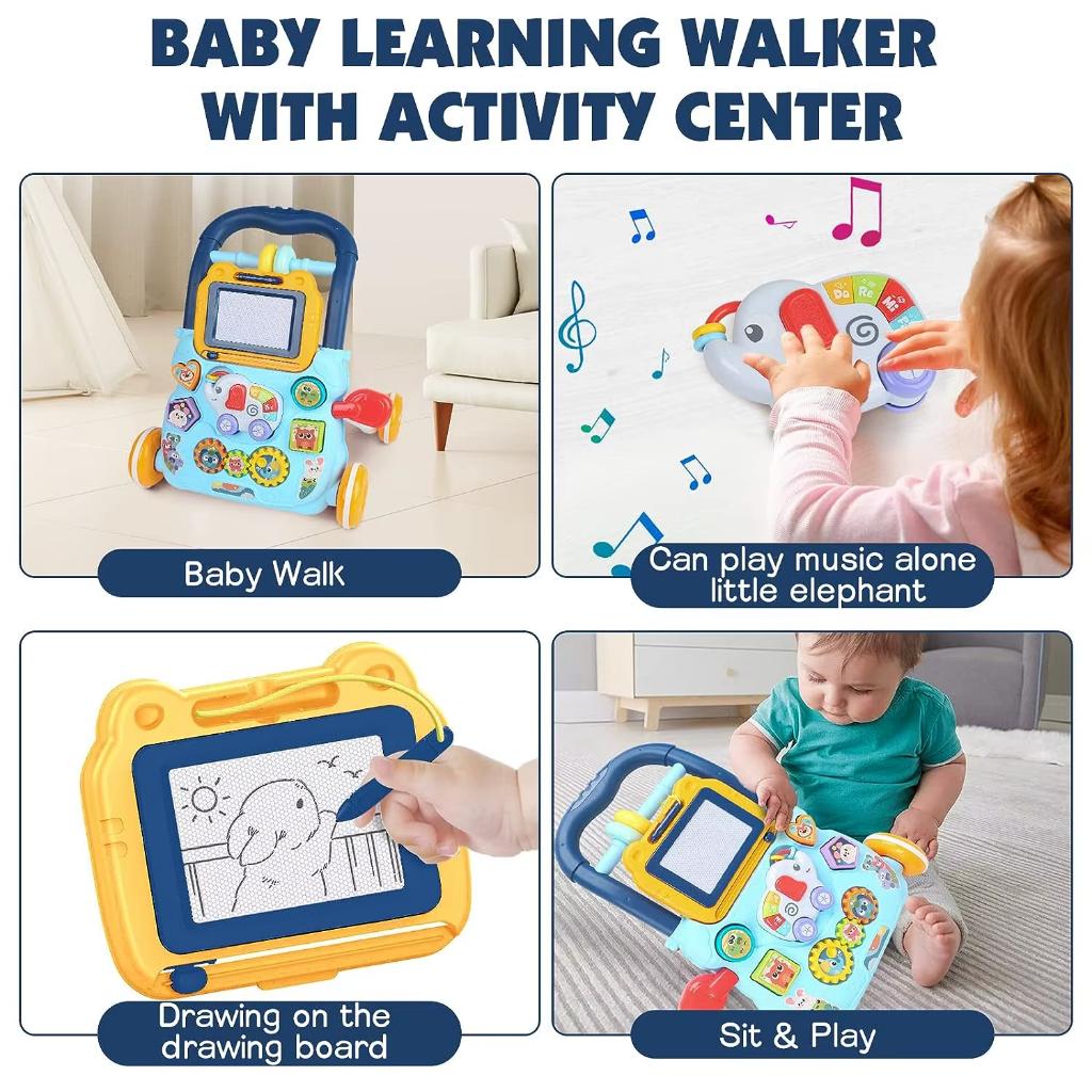 Andador Infantil Didático Musical Empurrador Bebê Quadro Magico Educativo -P20
