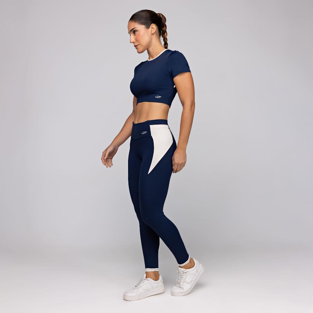 Conjunto Fitness Feminino Academia Top Costas Abertas Alta Sustentação Calça Legging Com Bolso Frame