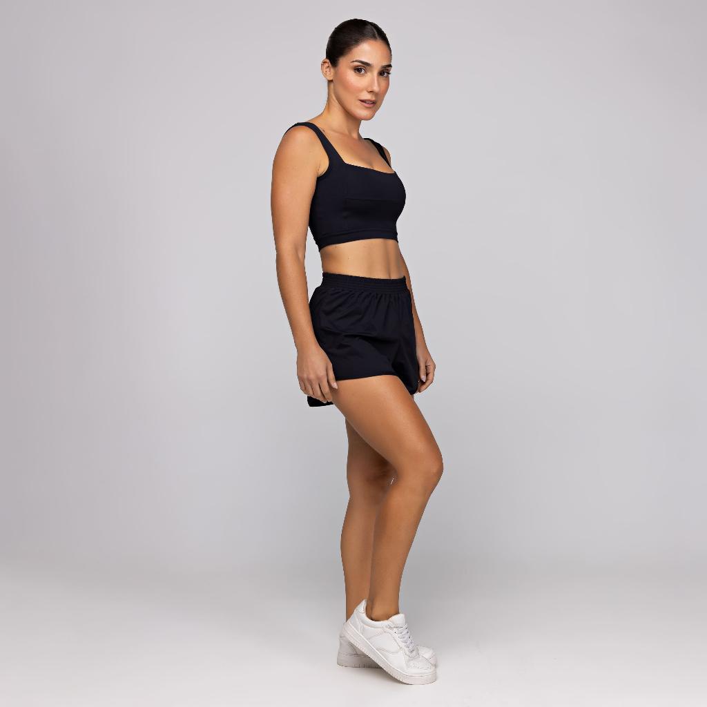 Conjunto Fitness Feminino Academia Top Alta Sustentação E Short Soltinho Corrida Fresquinho