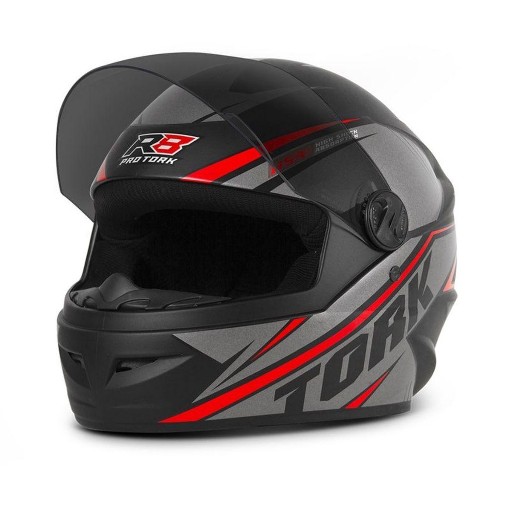 Capacete Moto Cidade R8 Lançamento PRO Tork Universal Integral Viseira Fumê E Narigueira