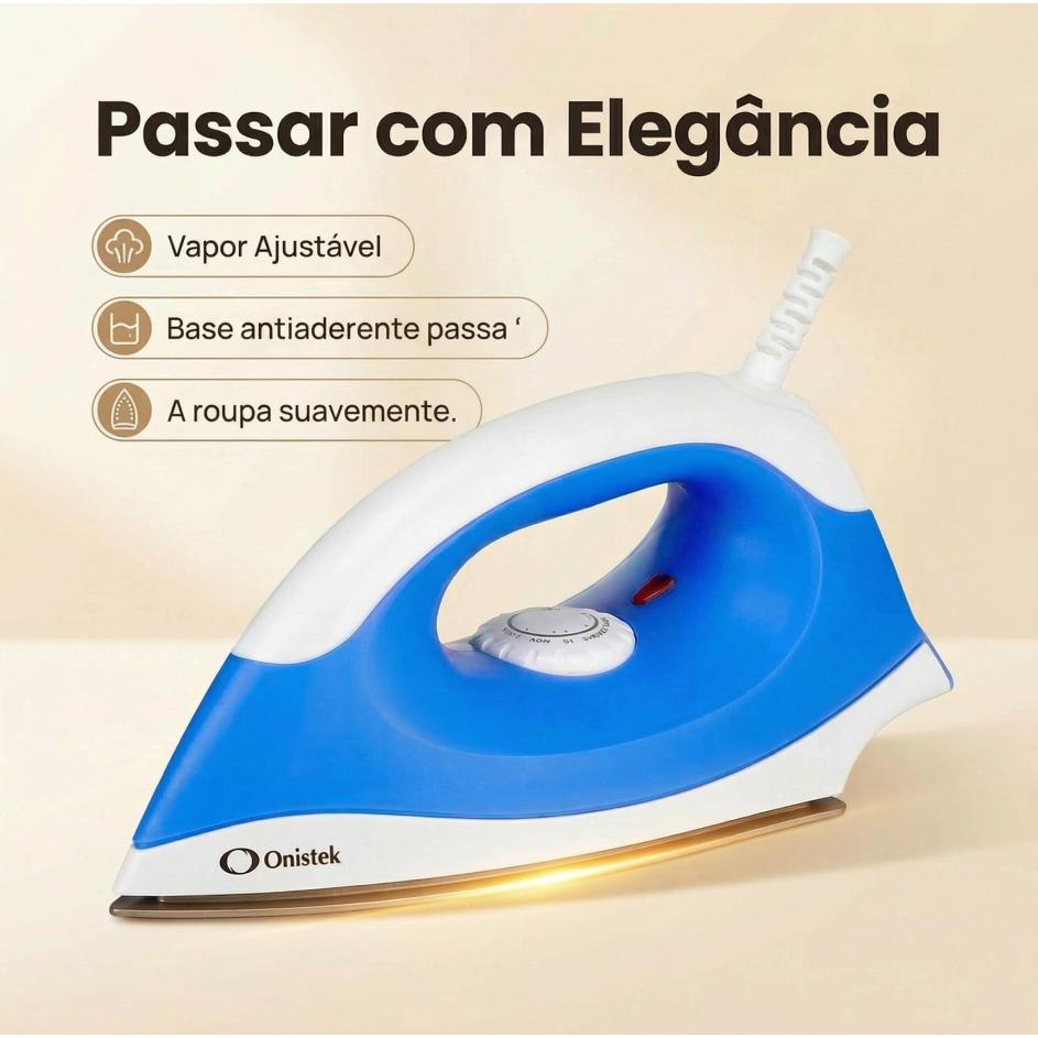 Ferro De Passar Leve 4 Níveis De Temperatura Base Antiaderente Com Deslizamento Suave Design Ergonômico
