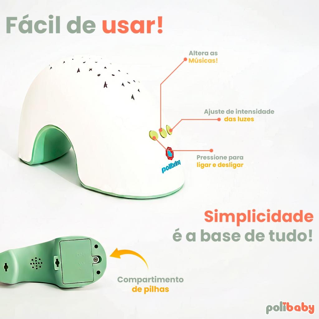 Luminária Luz Abajur Infantil Projetor Do Aconchego Musica Tranquilo Relaxante Polibrinq