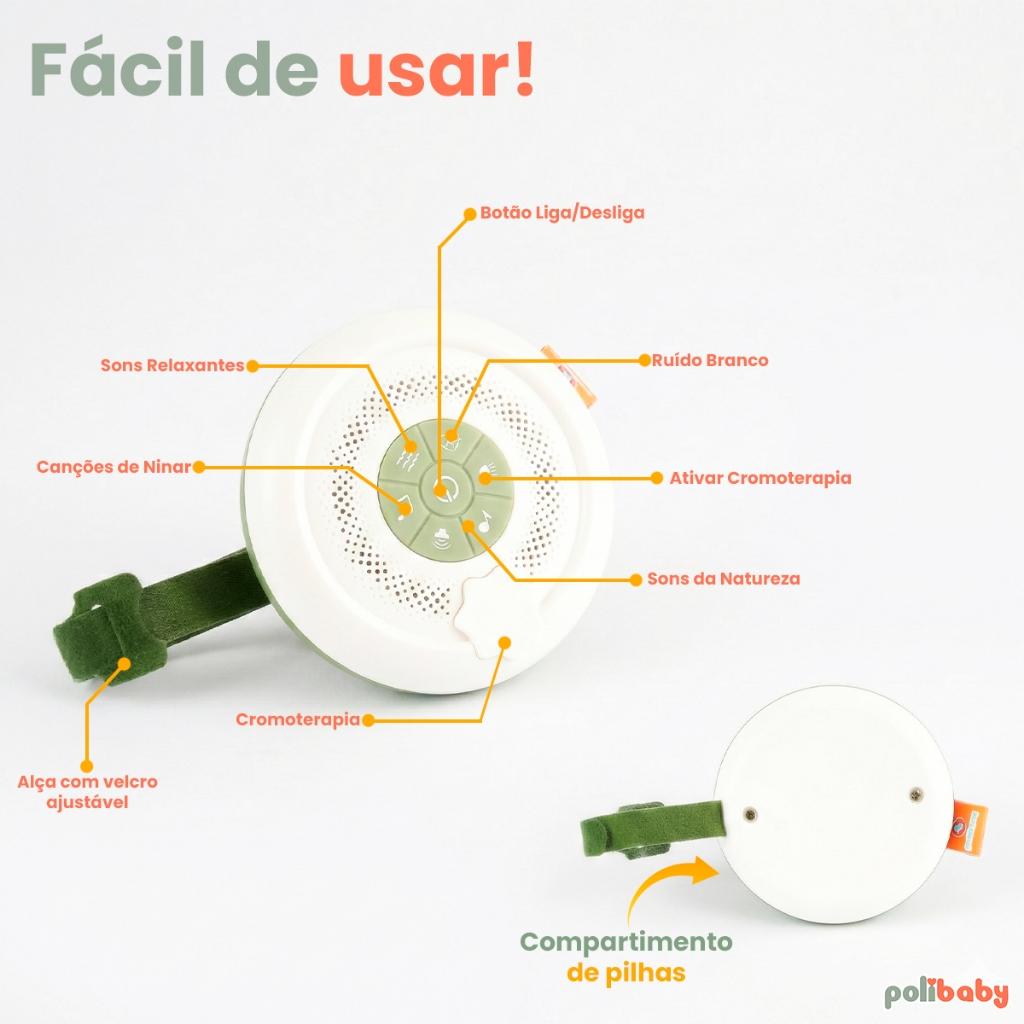 Reprodutor Portátil De Som Para Sono Infantil Música E Ruído Branco Auxiliar Sono Com Música E Luz