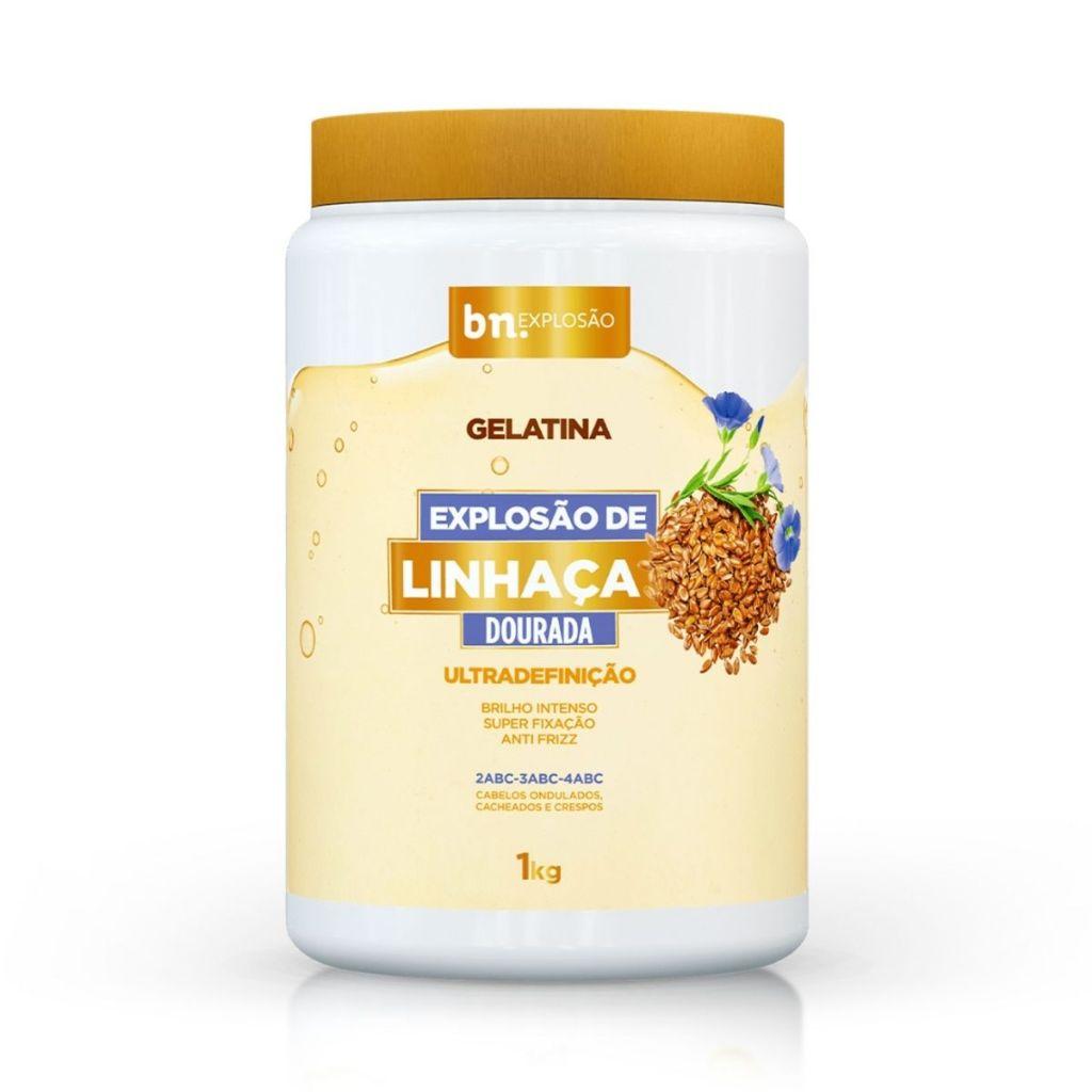 Kit Creme De Pentear Óleos Africanos + Gelatina Capilar Linhaça Dourada 1kg Bn.cachos