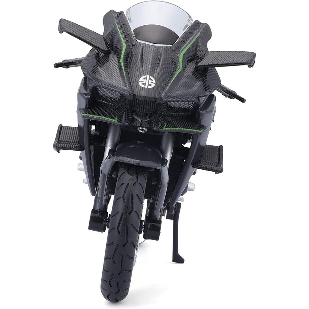 Maisto Kawasaki Ninja H2r Miniatura Moto Escala 1 18 Miniatura Bburago H-2R Preto/verde