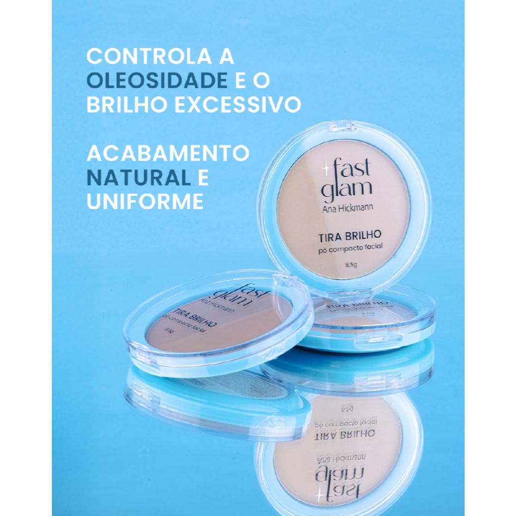Kit Pó Compacto Tira Brilho + Base 2 Em 1 Mistura Boa Maquiagem Ana Hickmann