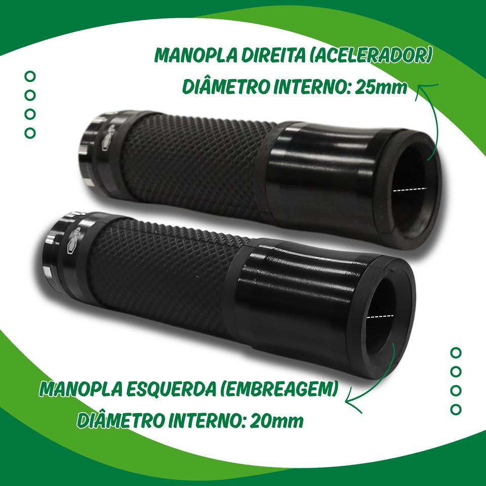 Par De Manopla Punho Moto Esportiva De Alumínio Modelo Universal - Diversas Cores