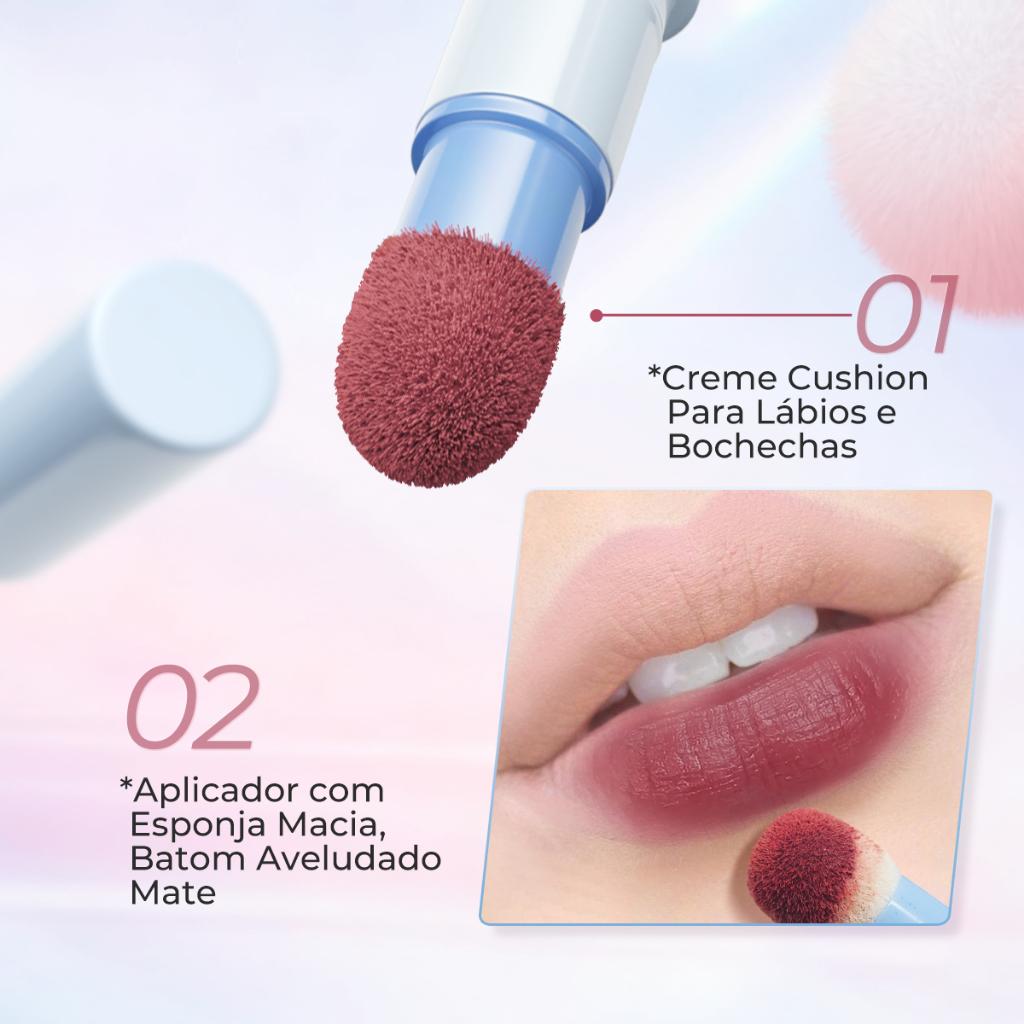 Cushion Labial Creme Em Pó Sace Lady Acabamento Mate Longa Duração