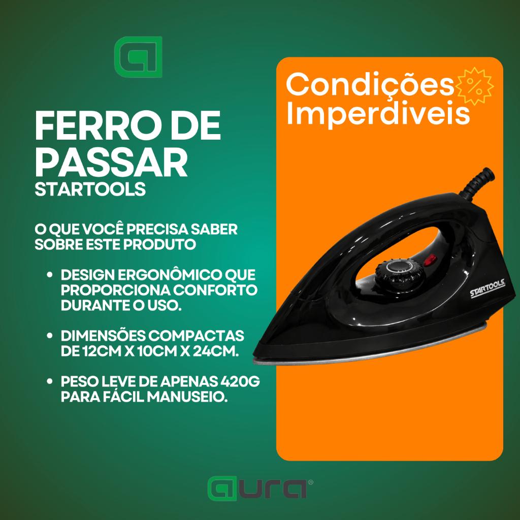 Ferro De Passar A Seco 1000w Com Base Antiaderente 127V