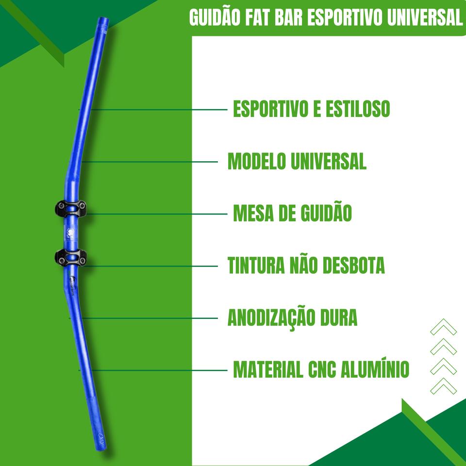 Guidão Fat Bar Universal Moto Esportivo Fazer Cb300 Cb Hornet XJ6 Fan Titan Xre Lander Falcon