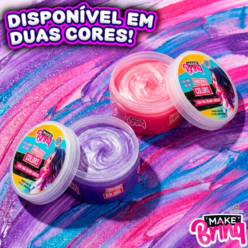 Cera Colorida Cabelo Hair Style Colors Lavavel Temporaria Infantil Menina 5 Anos Polibrinq